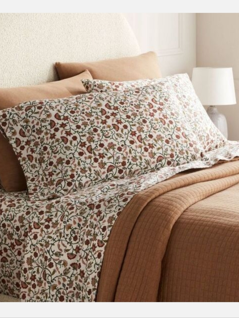 New Threshold Performance Warm Tone Floral Cotton Sheet Set for Twin XL